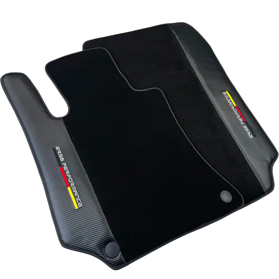 Black Floor Mats for Mercedes Benz C218 Coupe Facelift with Carbon | ER56 Performance - AutoWin