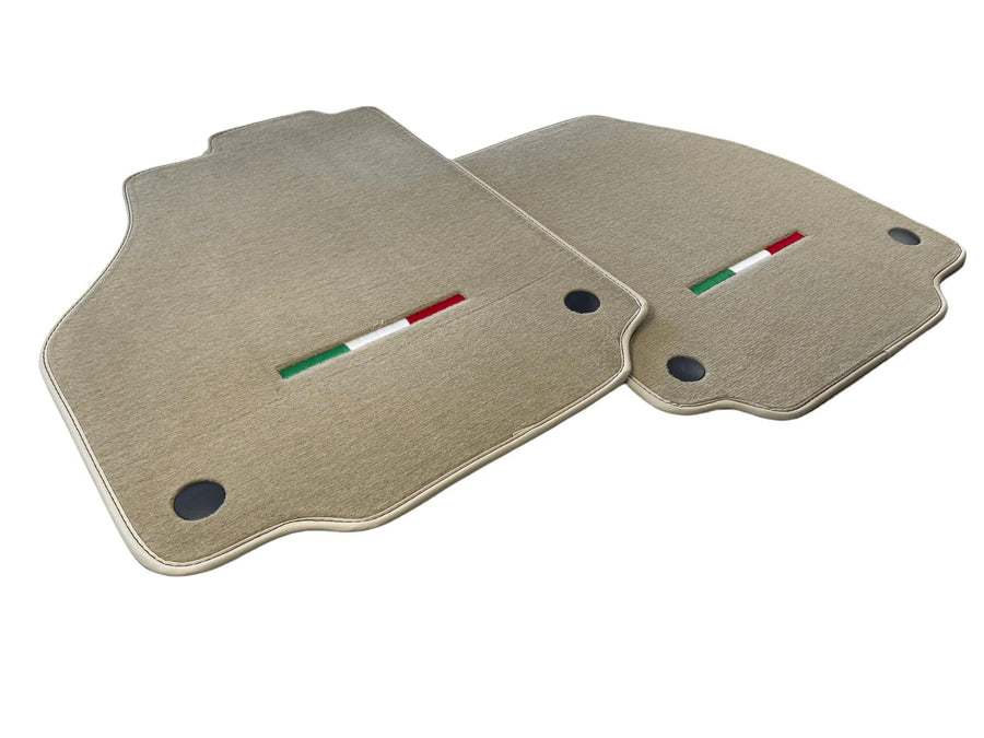 Floor Mats For Ferrari 488 Pista Spider (2019-2021) Beige Autowin Brand Italian Edition - AutoWin