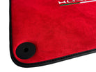 Floor Mats for Lamborghini Huracan Alcantara Red Leather With Huracan Logo - AutoWin