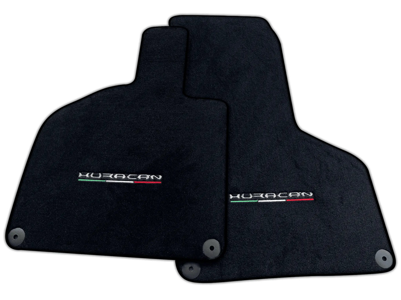 Floor Mats for Lamborghini Huracan With Italian Flag Green Stitch | Various Trim Colors