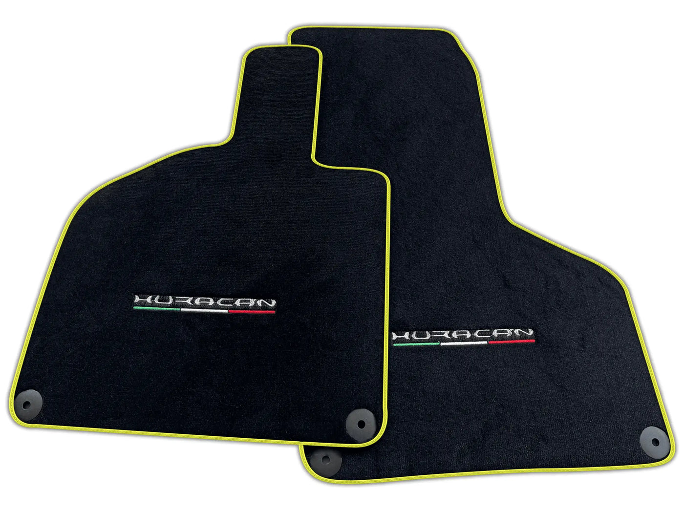Floor Mats for Lamborghini Huracan With Italian Flag Green Stitch | Various Trim Colors