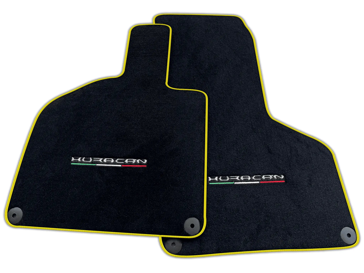 Floor Mats for Lamborghini Huracan With Italian Flag Green Stitch | Various Trim Colors