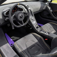 Purple Leather Black Floor Mats for McLaren 650S (2015-2018) | Black Trim