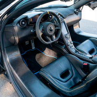 Black Floor Mats for McLaren P1 (2013-2015) with Blue Trim