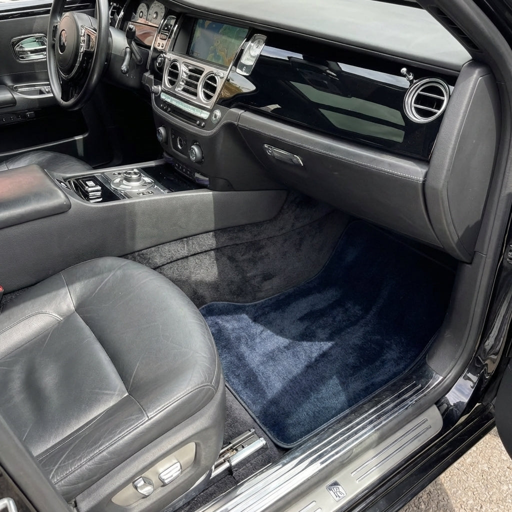 Dark Blue Sheepskin Floor Mats for Rolls-Royce Ghost Series I (2010–2020)
