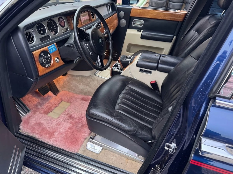 Pink Sheepskin Floor Mats For Rolls Royce Phantom 2003–2016 Er56 Design Brand