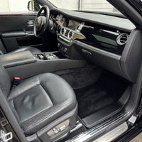Custom Black Floor Mats for Rolls Royce Ghost Series I (2010–2020) With Carbon Fiber Leather