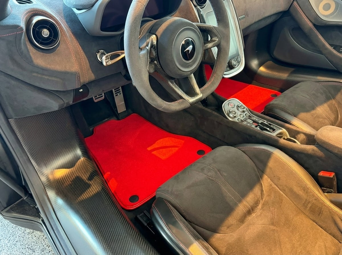 Floor Mats For McLaren 600LT (2018-2020) Red Tailored Carpets Set AutoWin