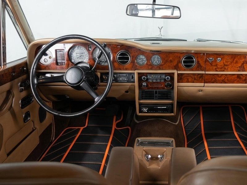 Dark Blue Sheepskin Floor Mats for Rolls-Royce Wraith (2013–2023) - AutoWin