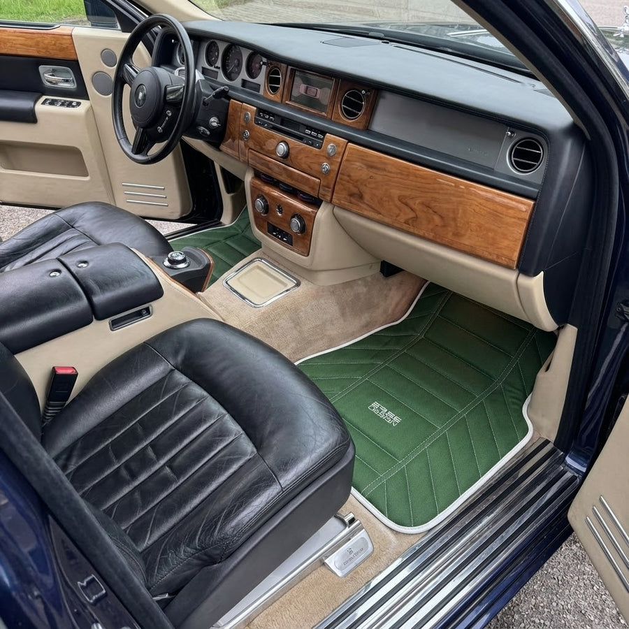 Green Leather Floor Mats For Rolls Royce Black Badge Phantom VIII (2017-2024)