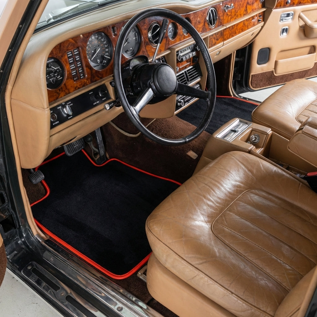 Dark Blue Sheepskin Floor Mats for Rolls-Royce Wraith (2013–2023) - AutoWin