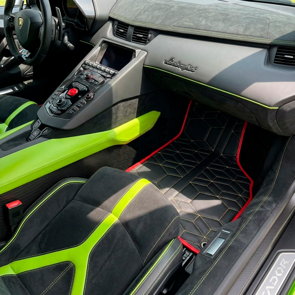 Interior look of floor mats for Lamborghini Aventador SVJ Limited Edition