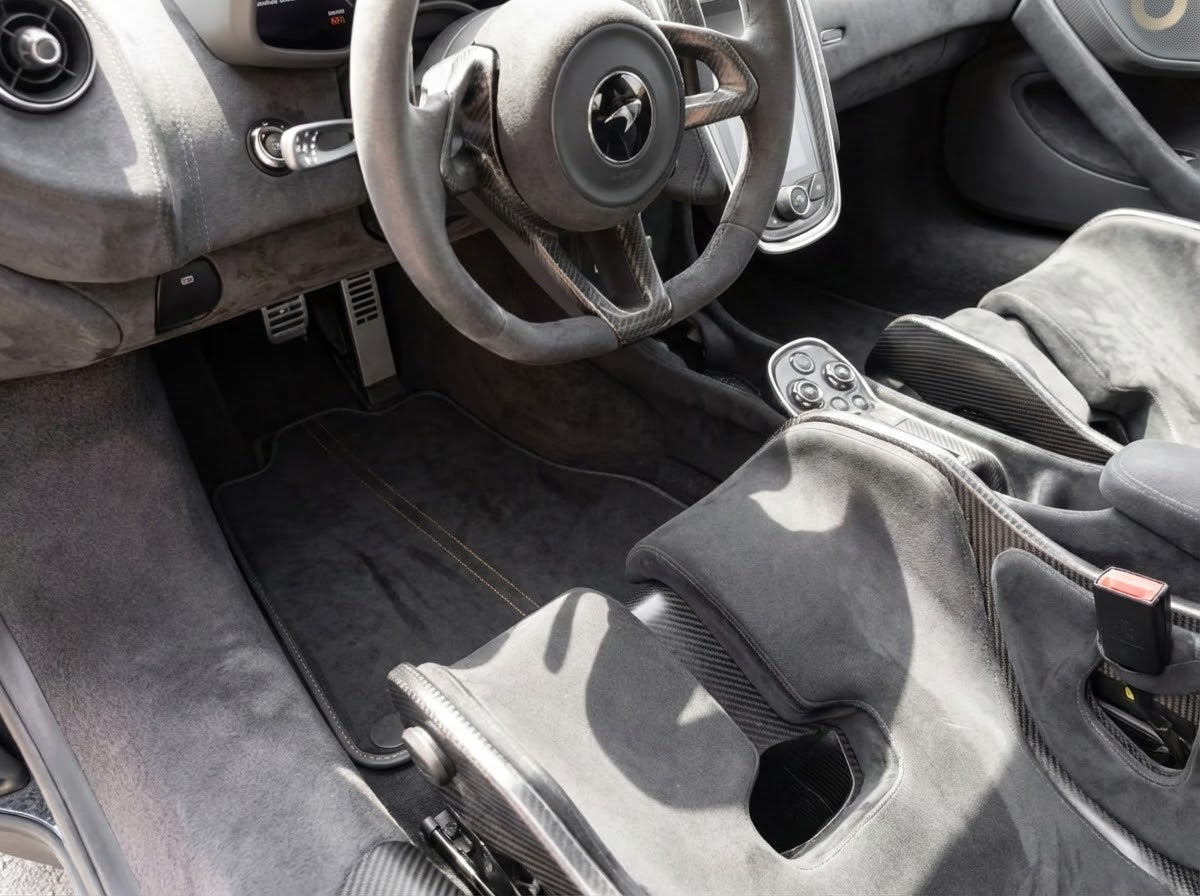 Customizable Floor Mats From Carpet With Leather for McLaren 600LT (2018-2020) - AutoWin