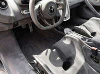 Floor Mats For McLaren 600LT (2018-2020) Alcantara Black Tailored Carpets With Orange Sewing