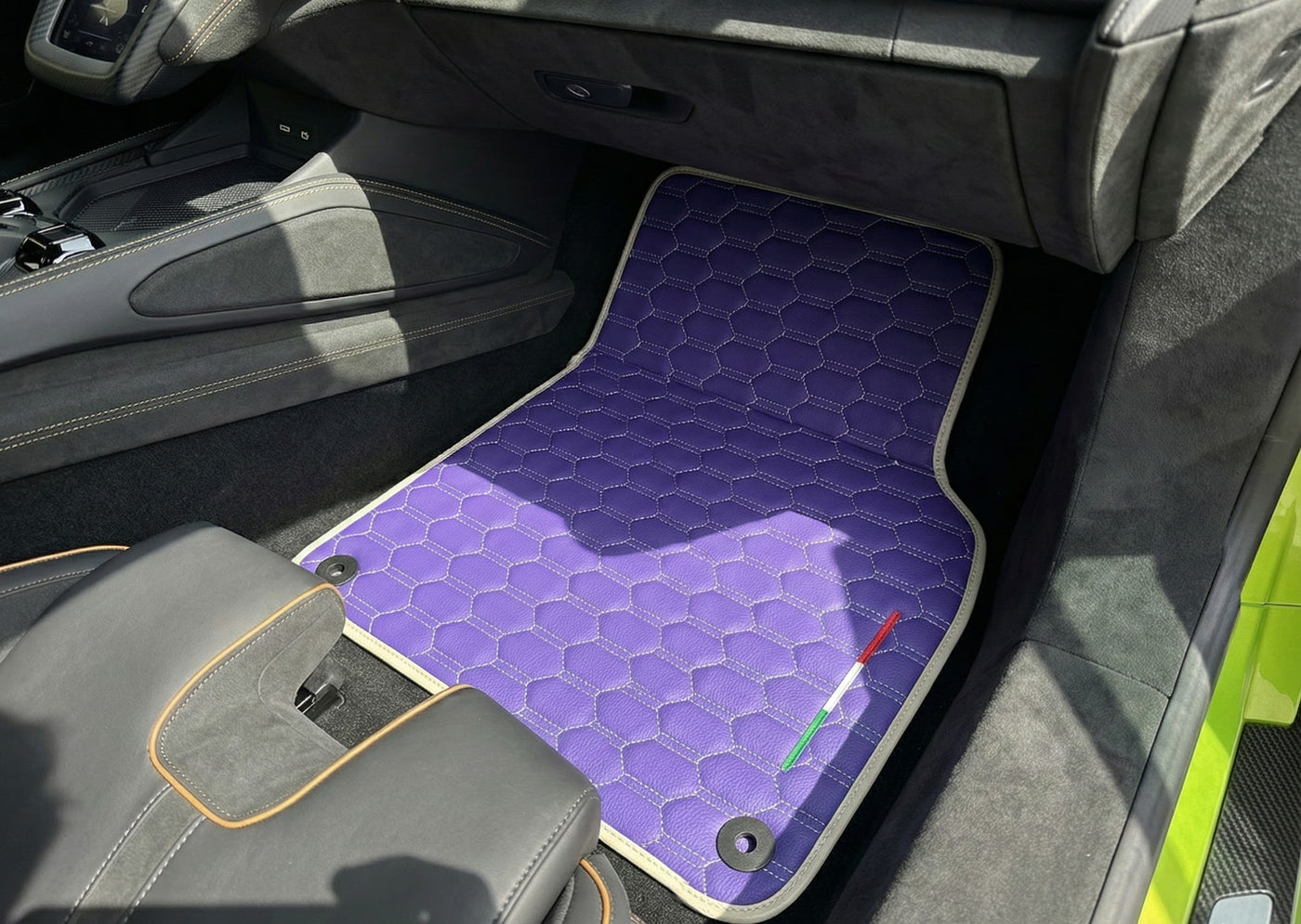 Purple Leather Floor Mats for Lamborghini Temerario (2025-2026)