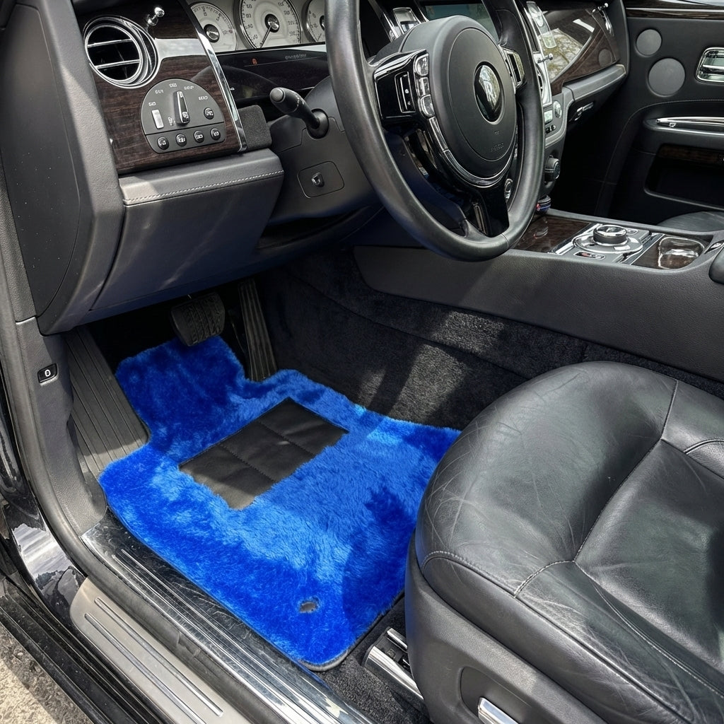 Blue Sheepskin Floor Mats for Rolls-Royce Ghost Series II (2021-2024)