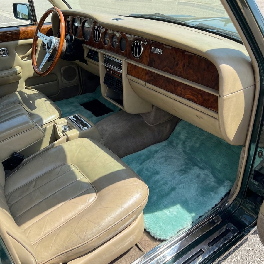 Tiff Blue Sheepskin Floor Mats For Rolls Royce Wraith 2013–2023 Er56 Design