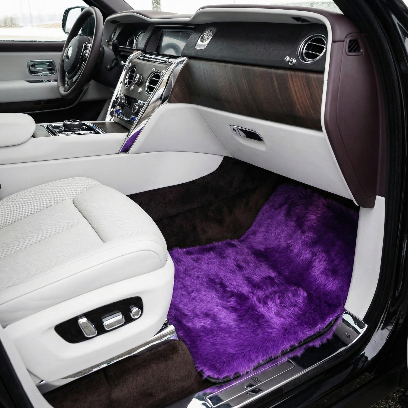 Violet Sheepskin Floor Mats for Rolls-Royce Cullinan (2018-2025)