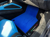 Customizable Blue Floor Mats for Lamborghini Aventador With Alcantara Leather