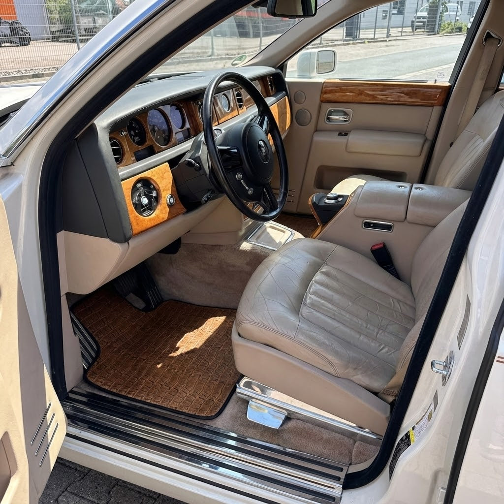 Crocodile Embossed Leather Car Floor Mats for Rolls-Royce Phantom Sedan (2003-2016)