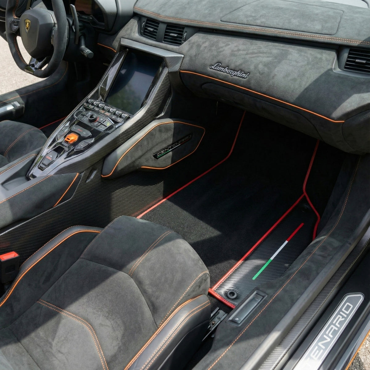 Interior look of floor mats for Lamborghini Centenario (2016-2017)