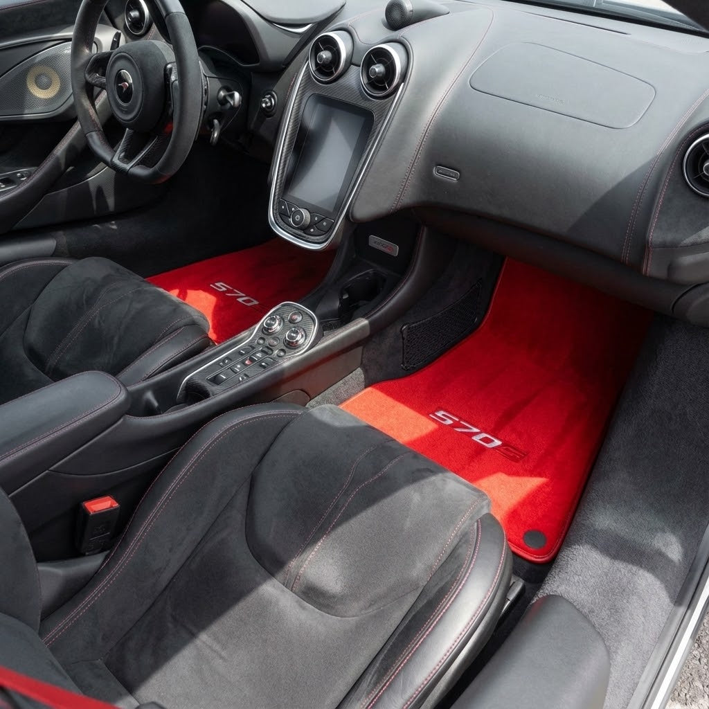Floor Mats For McLaren 570S Red Tailored Carpets Set AutoWin