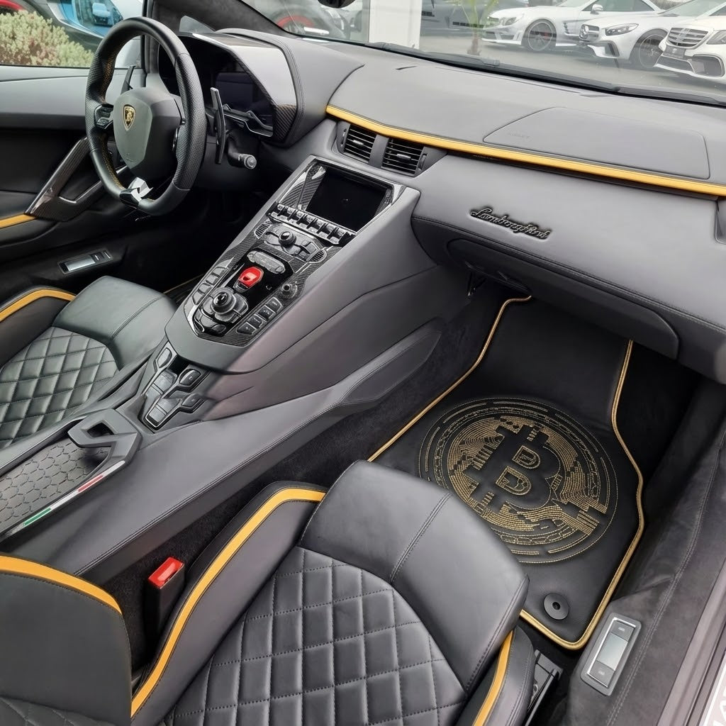 Interior look of floor mats for Lamborghini Aventador