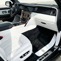 Black Floor Mats For Rolls Royce Black Badge Cullinan White Leather