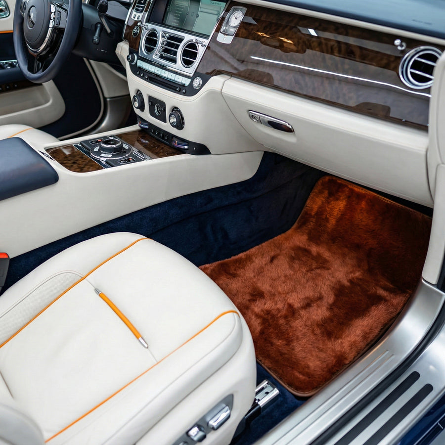 Ginger Color Sheepskin Floor Mats for Rolls-Royce Dawn (2016-2023)