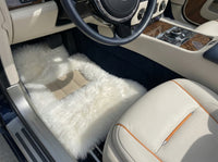 White Sheepskin Floor Mats For Rolls Royce Dawn Rr6 2016-2023 Er56 Design Brand