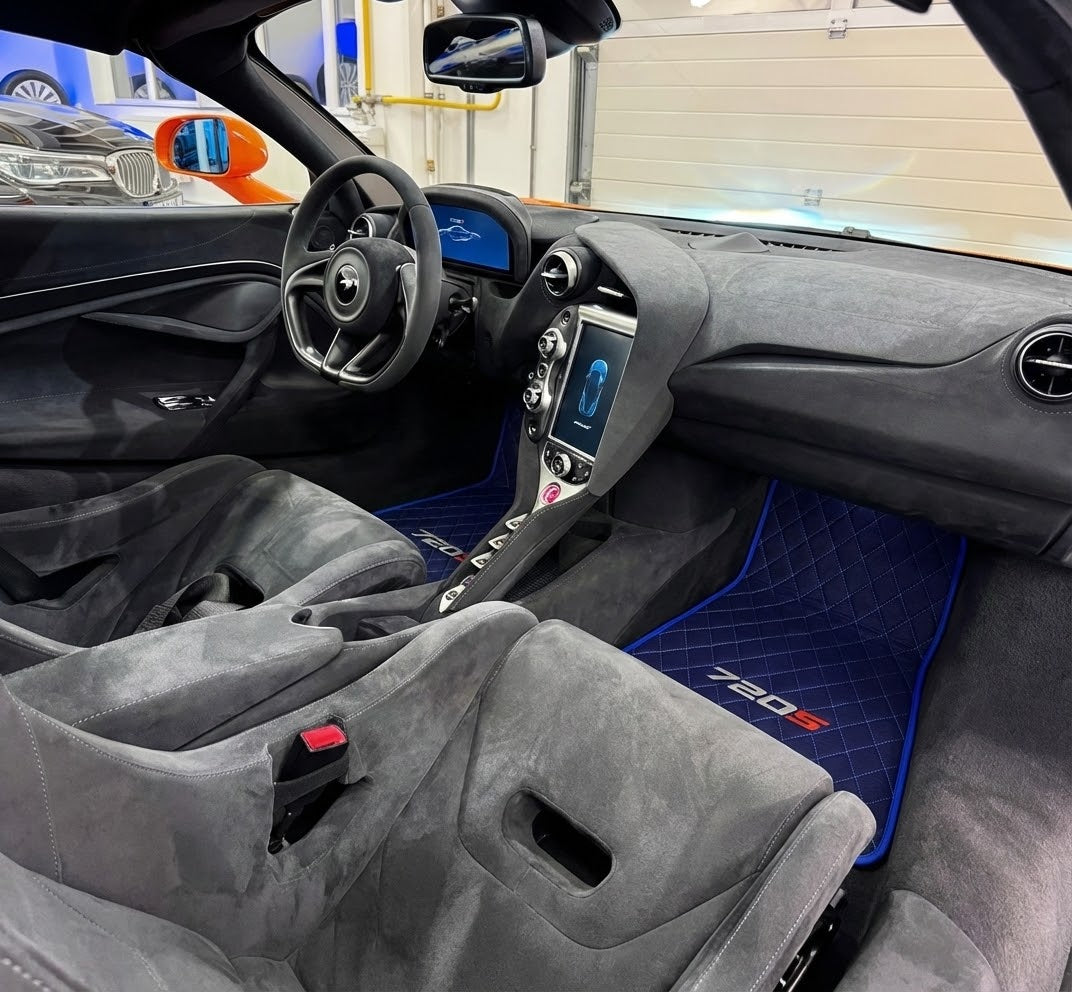 Floor Mats For McLaren 720S Black Tailored Carpets With Carbon - AutoWin