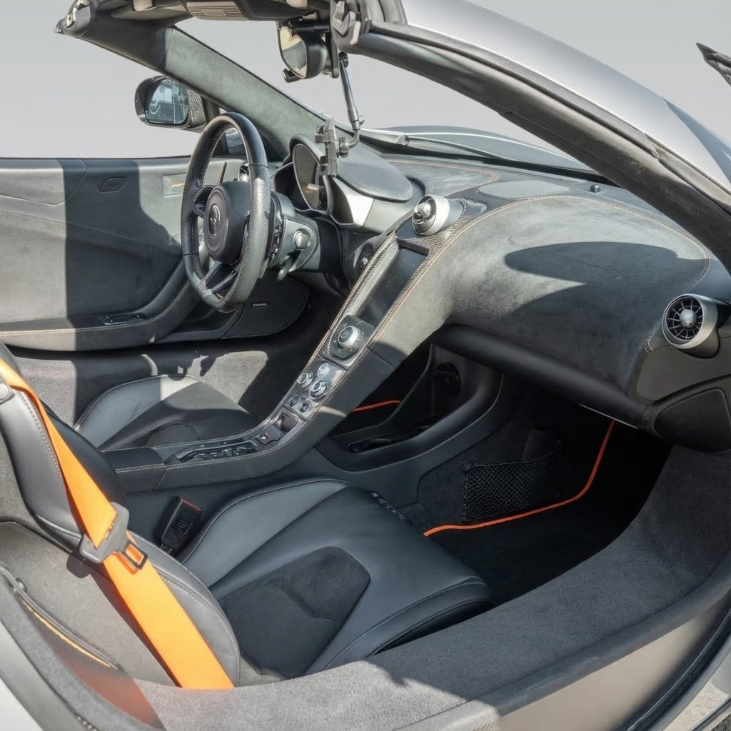 Interior look of floor mats for McLaren 650S (2015-2018) With Alcantara Leather