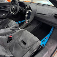 Black Floor Mats for McLaren 720S (2017-2021) with Blue Leather