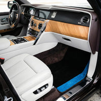 Custom Black Floor Mats For Rolls Royce Black Badge Cullinan Blue Alcantara