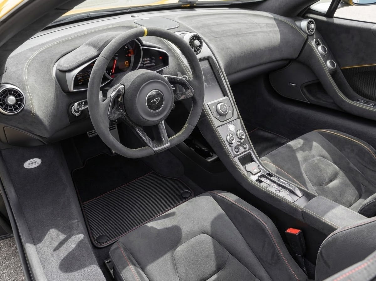 Interior look of floor mats for McLaren 650S (2015-2018) Black Tailored Carpets