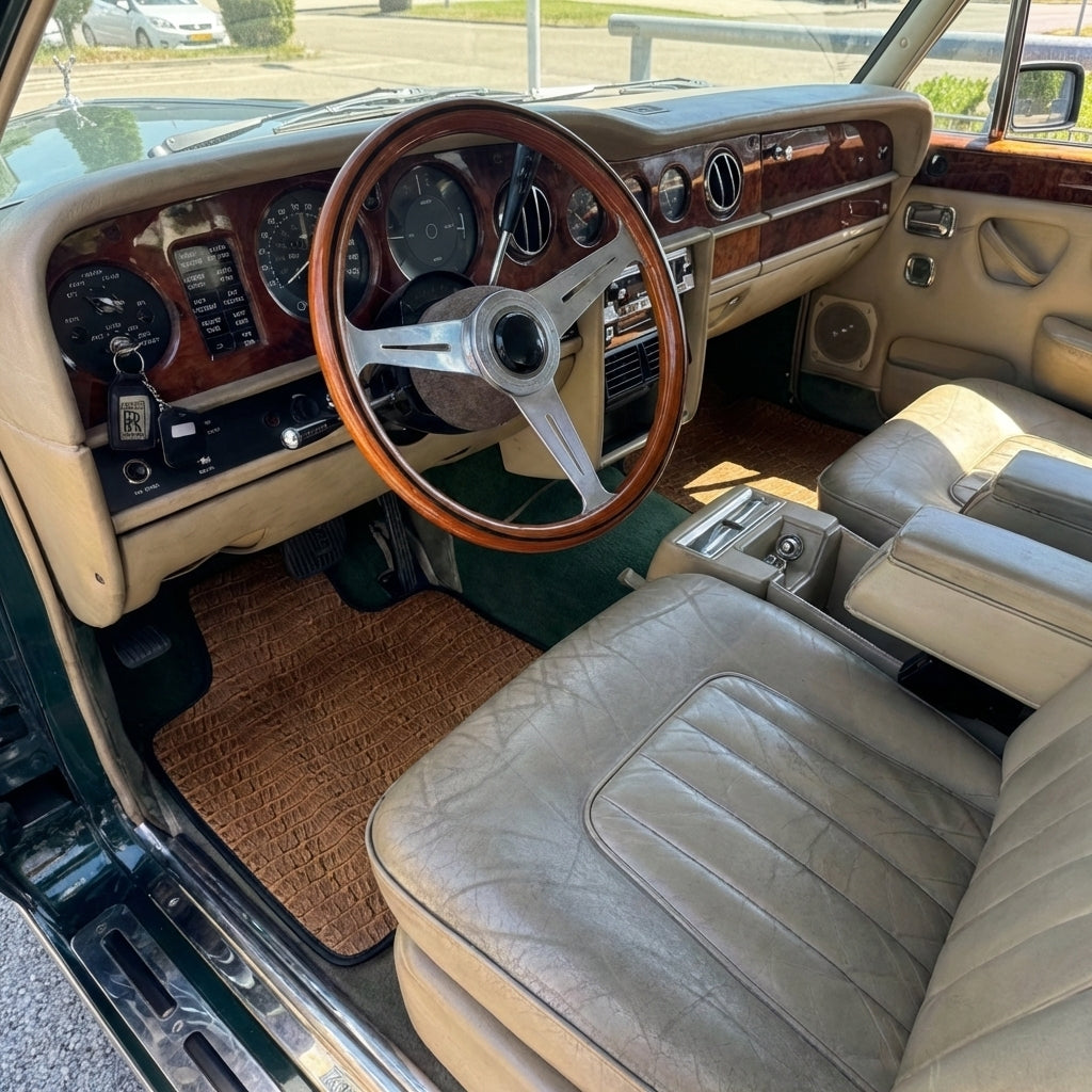 Dark Blue Sheepskin Floor Mats for Rolls-Royce Wraith (2013–2023) - AutoWin