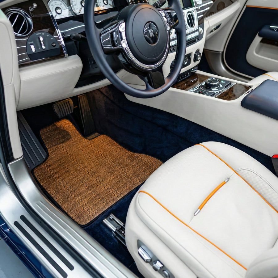 Crocodile Embossed Leather Car Floor Mats for Rolls-Royce Dawn (2016-2023)