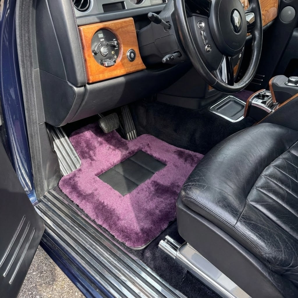 Purple Sheepskin Floor Mats for Rolls-Royce Phantom Drophead Coupe (2007-2016)