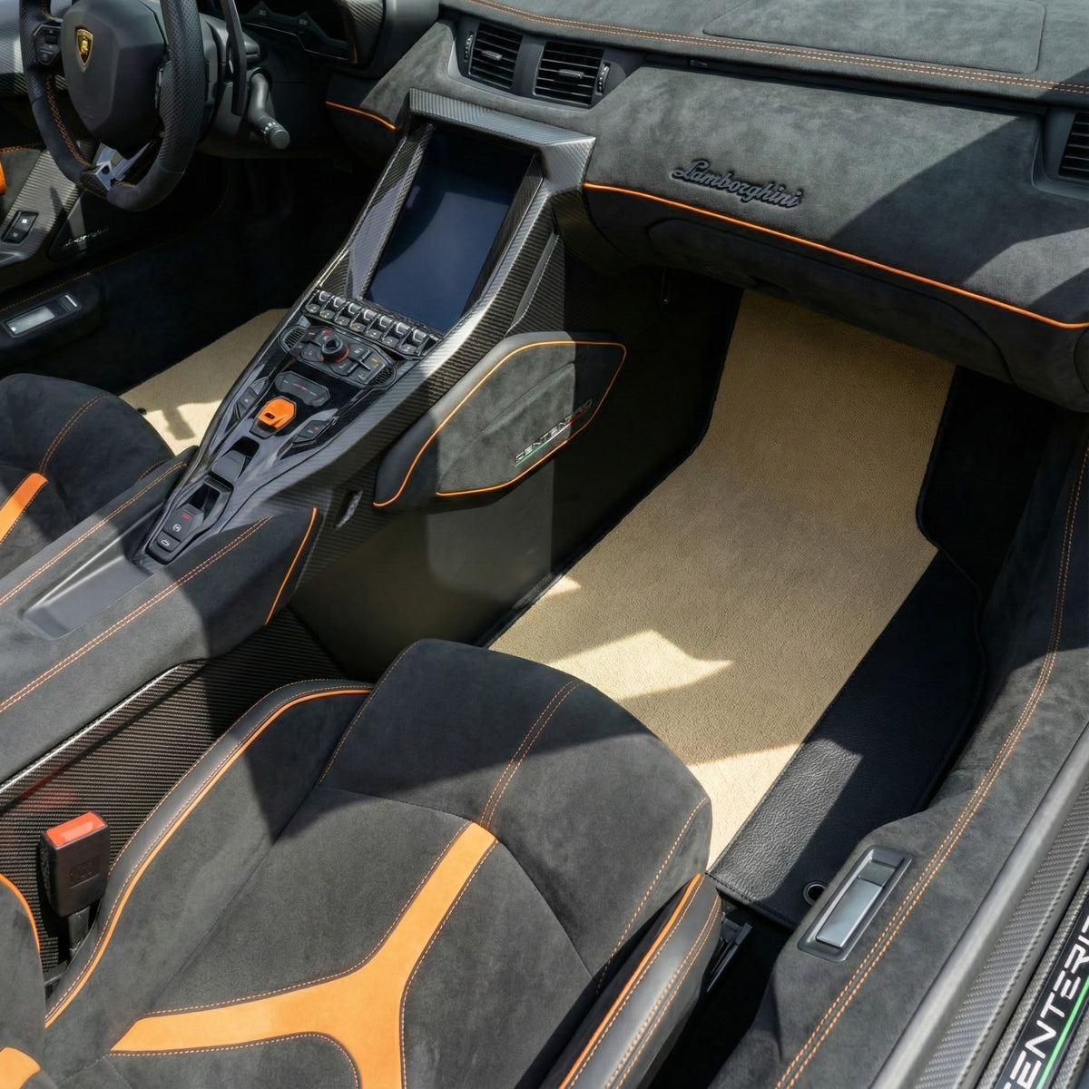 Interior look of floor mats for Lamborghini Centenario (2016-2017)