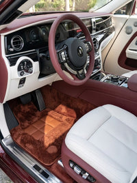 Brown Sheepskin Floor Mats For Rolls Royce Spectre (2023-2024) Er56 Design Brand
