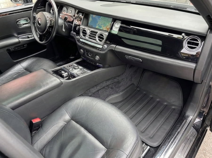 Leather Floor Mats For Rolls Royce Black Badge Ghost Series I (2010–2020) Black