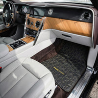Black Leather Floor Mats for Rolls-Royce Cullinan RR31 (2018-2025) ER56 Design