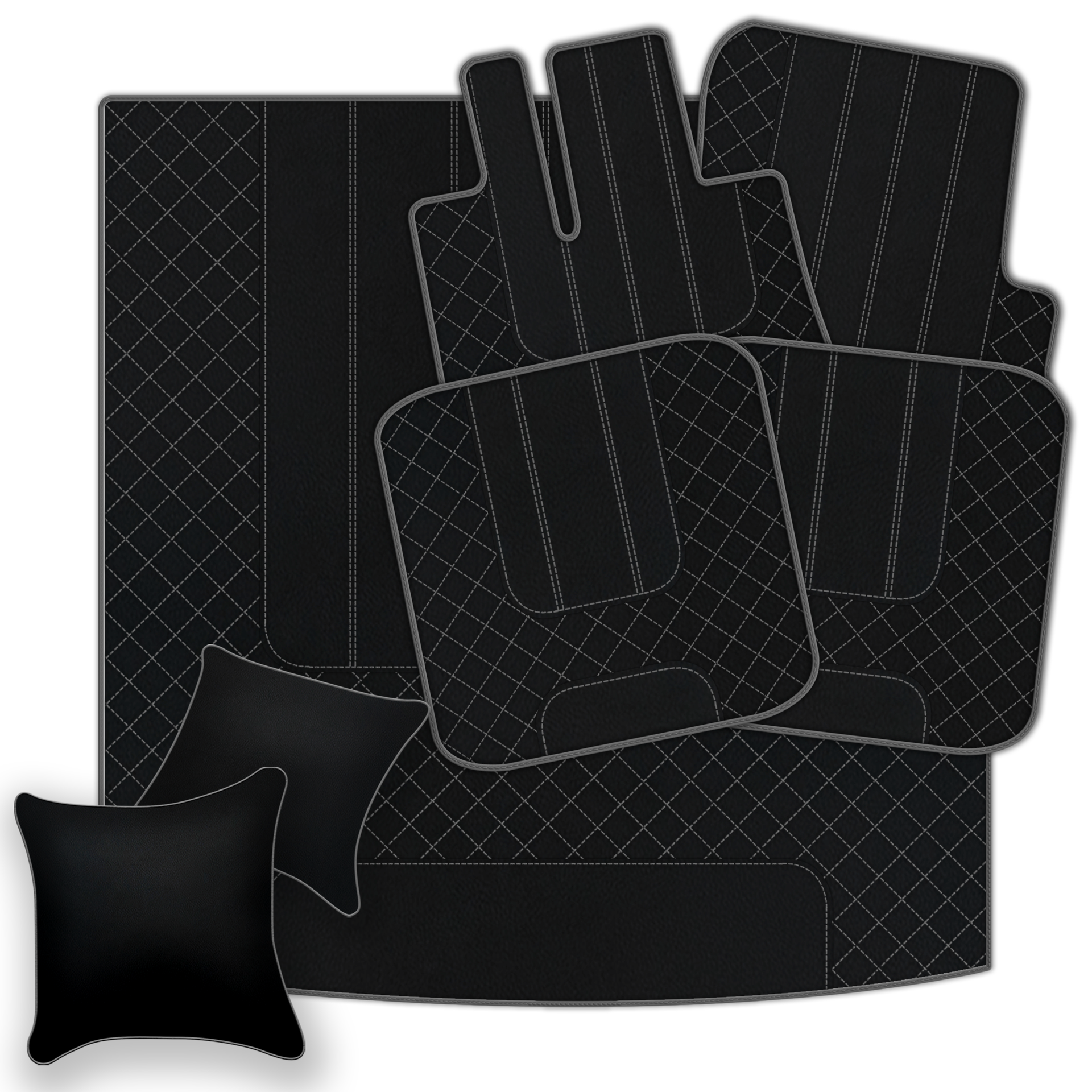 Premium Black Leather Floor Mats for Bentley Arnage T (1998-2009)