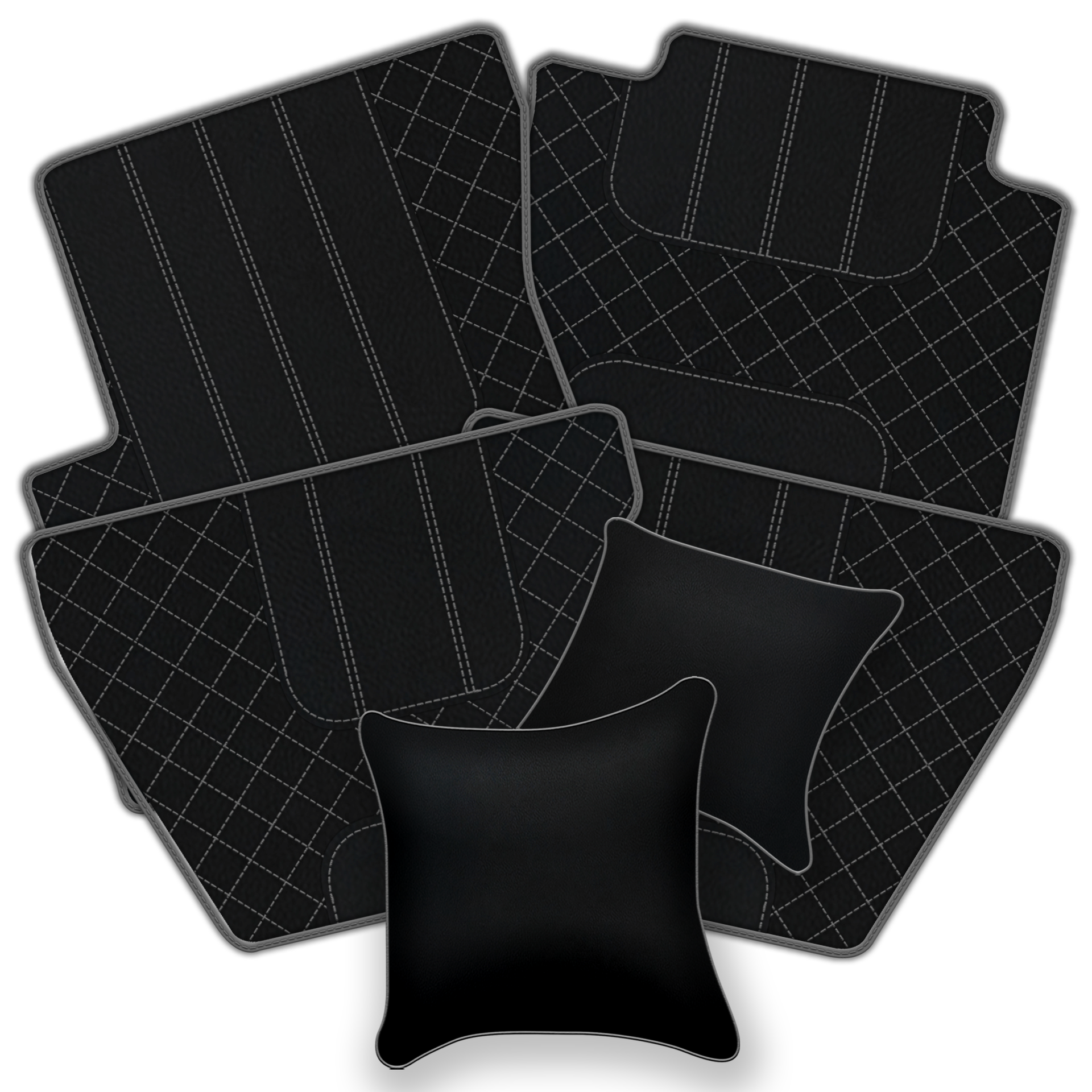 Black Leather Floor Mats for Bentley Flying Spur (2005-2013) | Luxury