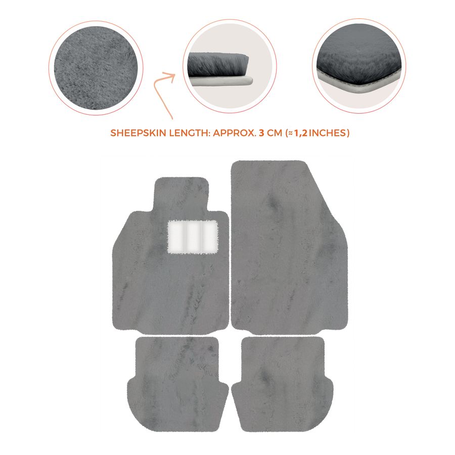 Premium Luxury Sheepskin Floor Mats for Porsche 911 (2004-2012)