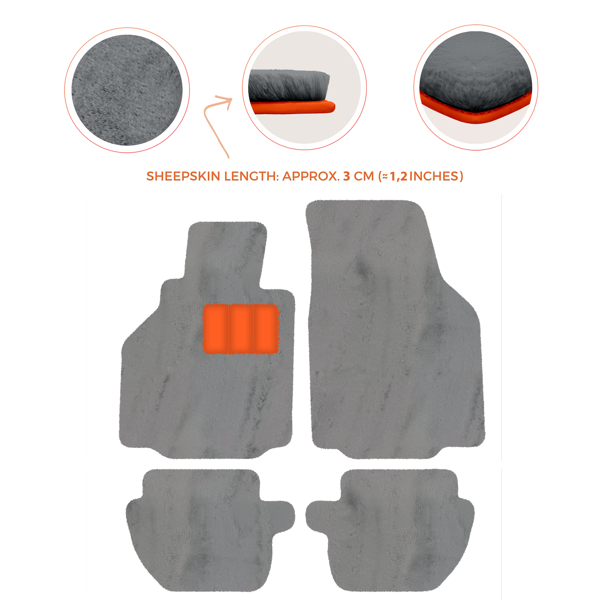 Premium Luxury Sheepskin Floor Mats for Ferrari Roma (2021-2024)