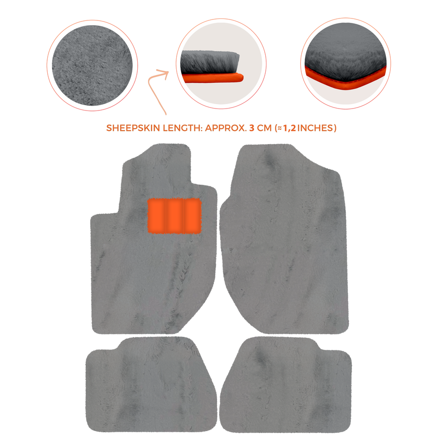 Premium Sheepskin Floor Mats for Land Rover Freelander (1997-2003)