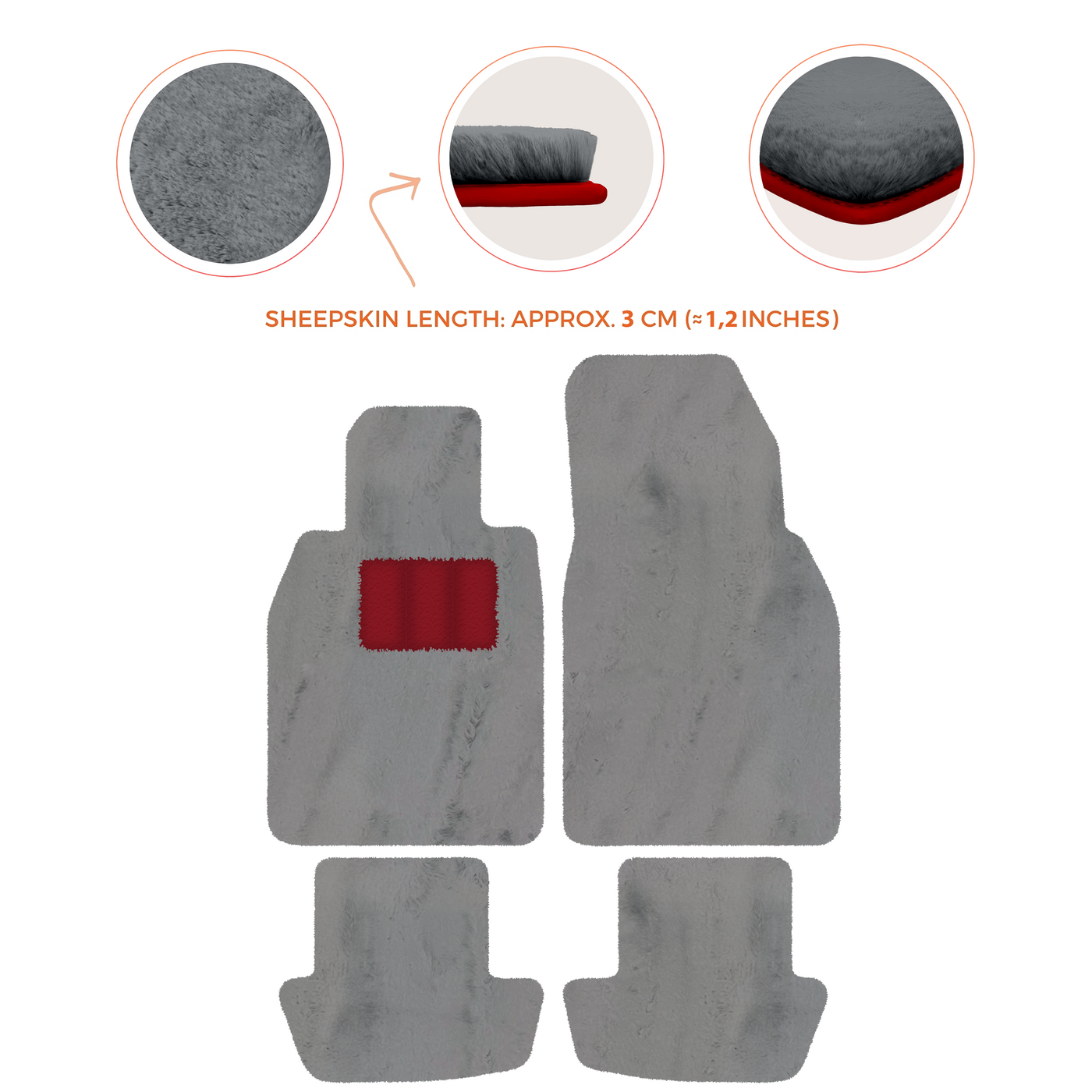 Premium Sheepskin Floor Mats for Porsche 911 991 (2012-2019)