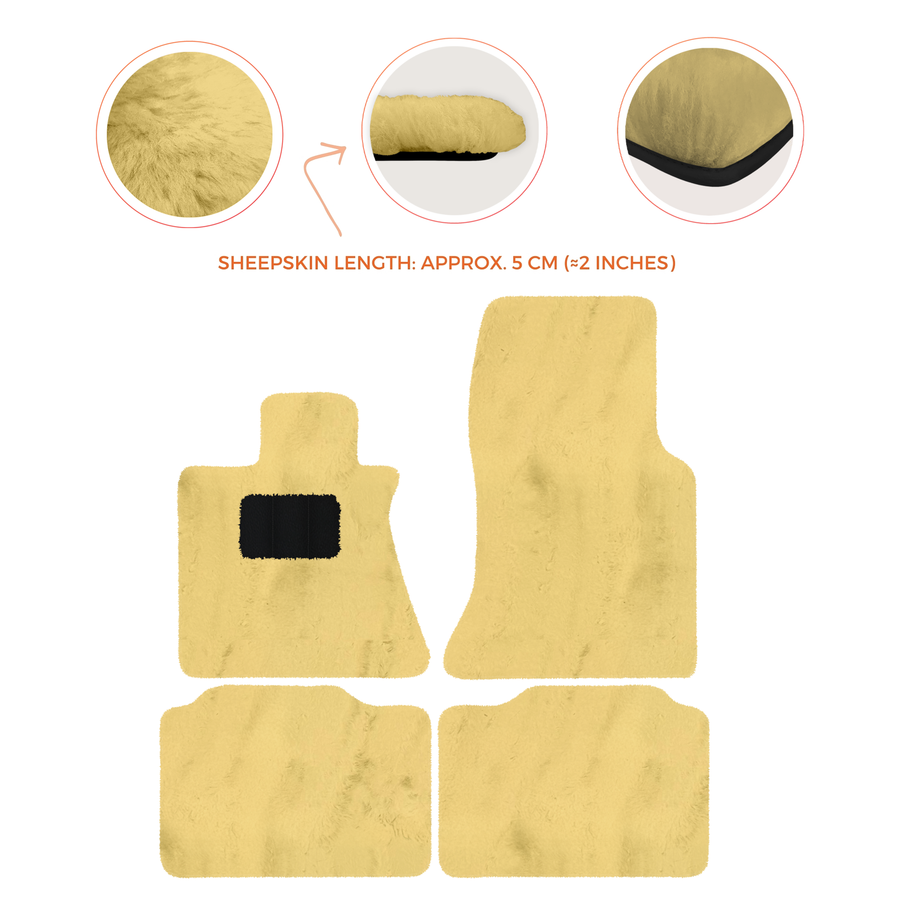 Premium Sheepskin Floor Mats for Rolls-Royce Phantom Sedan (2003-2016)