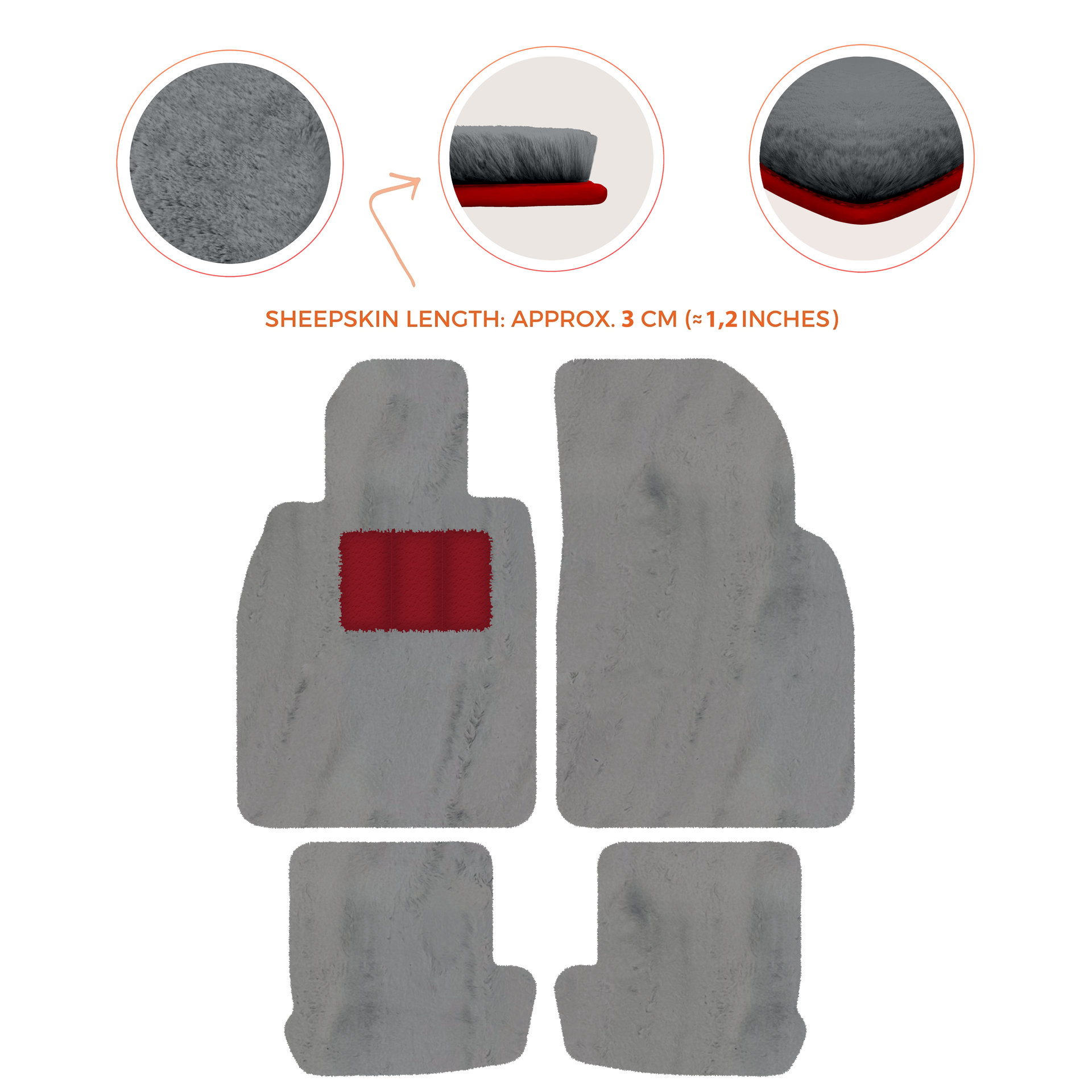 Premium Quality Sheepskin Floor Mats for Porsche 924 (1976-1988)